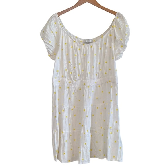 🌈 6/$60 Forever 21 Puff Sleeve Daisy Embroidered Mini Dress Plus Size XL - Picture 2 of 5